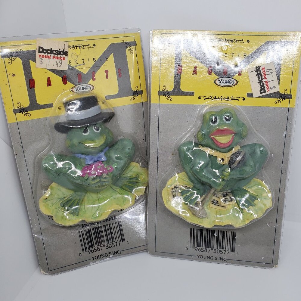 Set Of 2 Fridge Magnets Frogs Vintage NIP